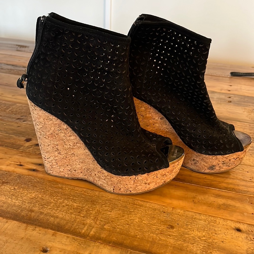 Jimmy choo suede /cork wedges